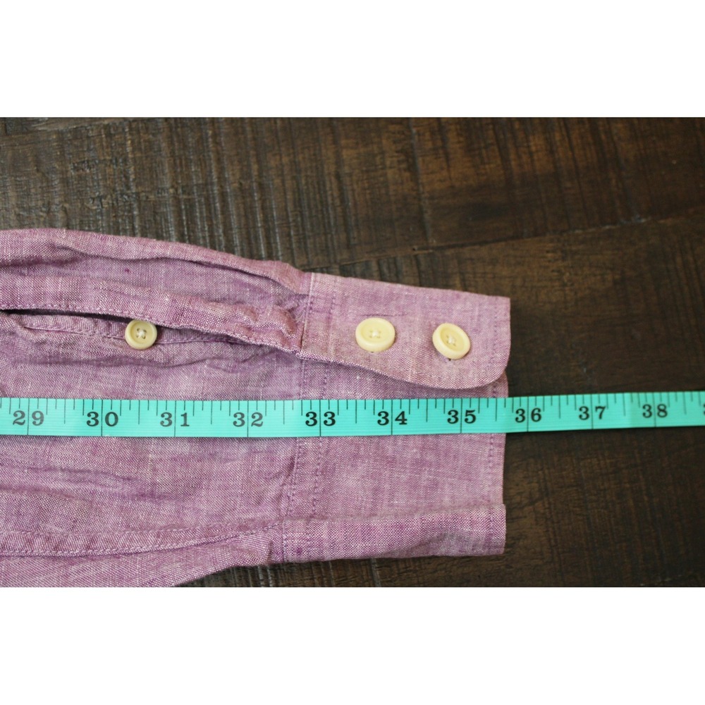 Tommy Bahama Shirt Mens XL Purple Solid Long Sleeve Linen Button Up Casual - Picture 9 of 9